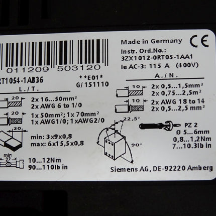 Siemens 3RT1054-1AB36 Leistungsschütz - Maranos.de