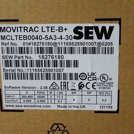 SEW Eurodrive Movitrac LTE-B+ MCLTEB0040-5A3-4-30 18276180 4.0kW / Neu OVP - Maranos.de