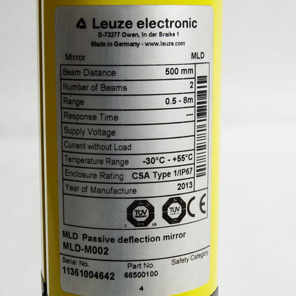 Leuze Electronic MLD-M002 mLD Passive Deflection Mirror 66500100 Umlenkspiegel - Maranos.de