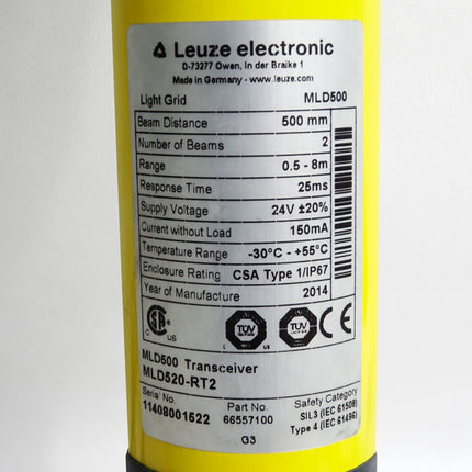 Leuze Electronic MLD500 Transceiver MLD520-RT2 66557100 Sicherheitslichtschranke - Maranos.de