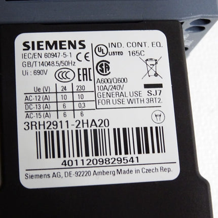 Siemens Leistungsschütz 3RT2035-3AL20 + 3RH2911-2HA20 / Neuwertig - Maranos.de