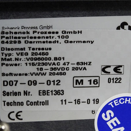 Schenck Process DISOMAT Tersus VEG 20450 V096000.B01 Wägeterminal - Maranos.de