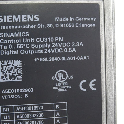 Siemens Sinamics Control Unit CU310 PN 6SL3040-0LA01-0AA1 - Maranos.de