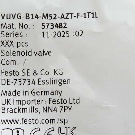 Festo Magnetventil VUVG-B14-M52-AZT-F-1T1L 573482 / Neu OVP