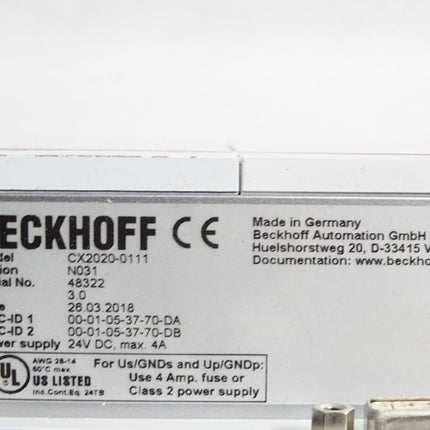 Beckhoff CX2020-0111 CPU-Grundmodul - Maranos.de