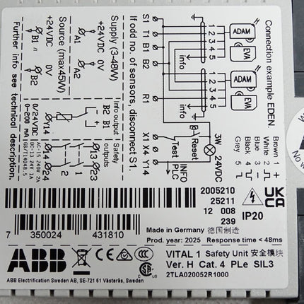 ABB VITAL 1 Safety Unit 2TLA020052R1000 / Neuwertig