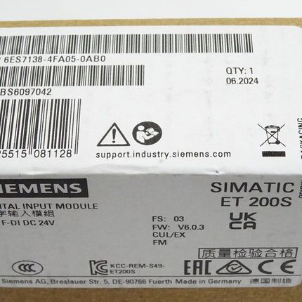 Siemens ET200S 6ES7138-4FA05-0AB0 6ES7 138-4FA05-0AB0 Neu OVP versiegelt - Maranos.de