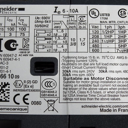 Schneider Electric GV2ME14 Motorschutzschalter TeSys - Maranos.de