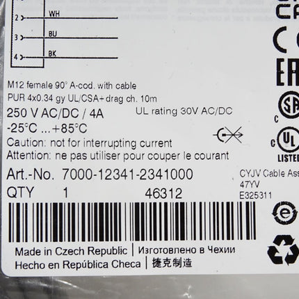 Murr Elektronik Kabel 7000-12341-2341000 / Neu OVP - Maranos.de