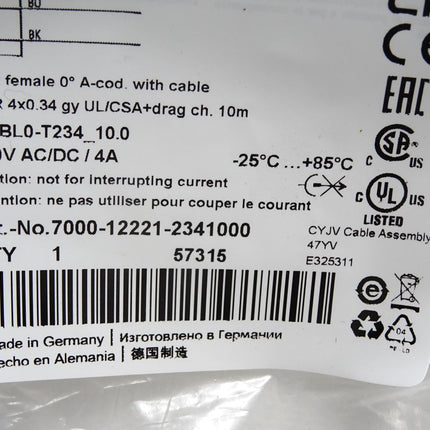 Murr Elektronik Kabel 7000-12221-2341000 / Neu OVP - Maranos.de