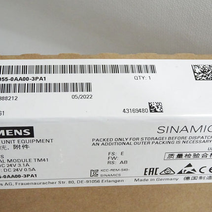 Siemens Sinamics TM41 6SL3055-0AA00-3PA1 / Neu OVP versiegelt - Maranos.de