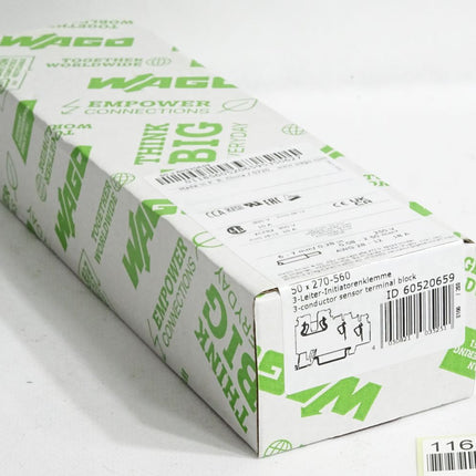 Wago 270-560 3-Leiter-Initiatorenklemme / Inhalt:50 Stück / Neu OVP - Maranos.de