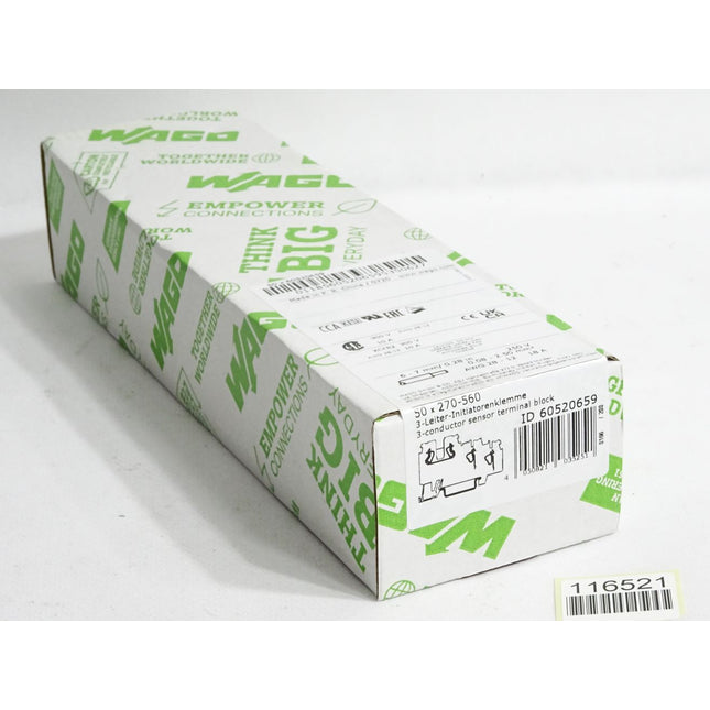 Wago 270-560 3-Leiter-Initiatorenklemme / Inhalt:50 Stück / Neu OVP - Maranos.de
