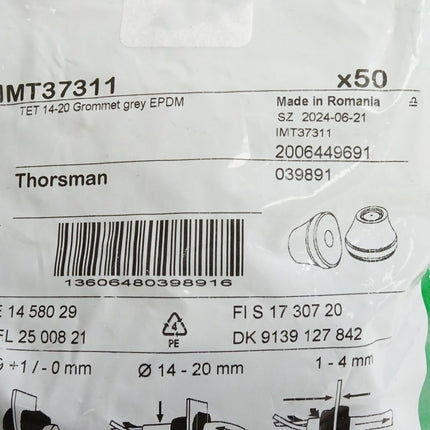 Schneider Electric IMT37311 Gummidurchführung TET 14-20 /Inhalt:50 Stück Neu OVP - Maranos.de