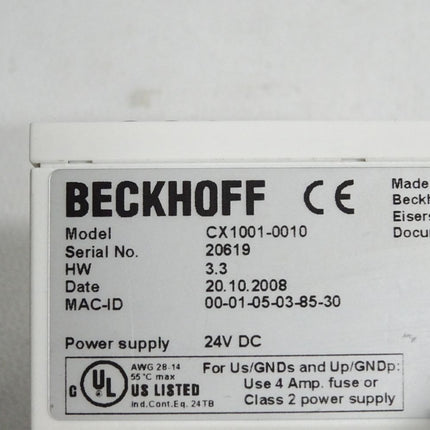 Beckhoff Embedded PC CX1001-0010 + CX1900-0013 + CX1800-0101
