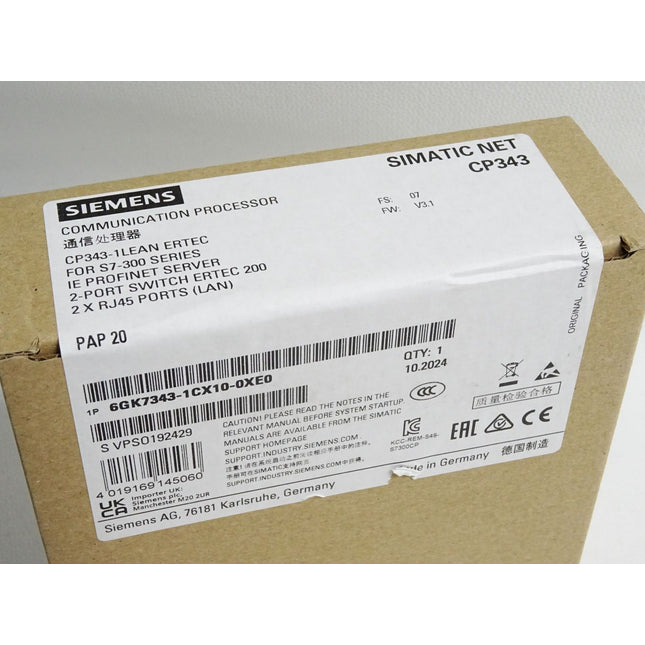 Siemens CP343-1 LEAN ERTEC 6GK7343-1CX10-0XE0  Neu OVP versiegelt - Maranos.de