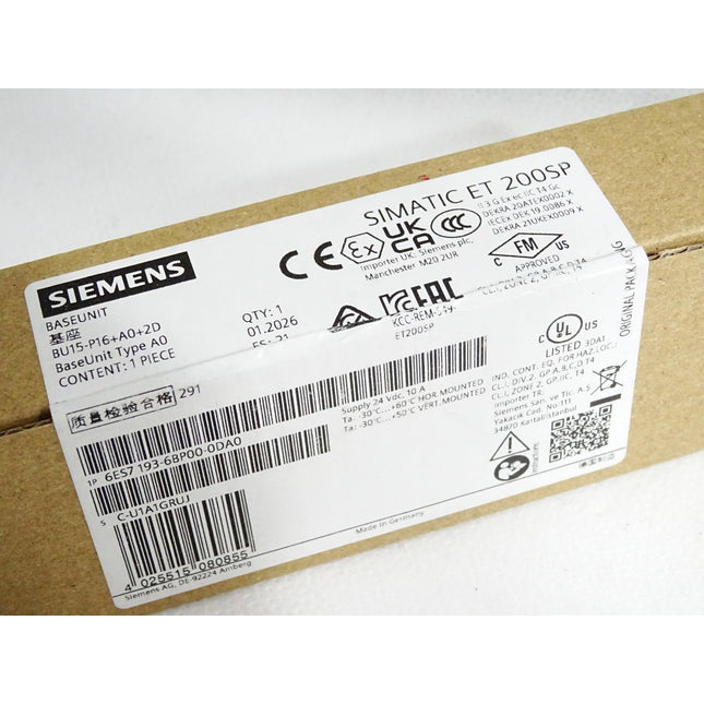 Siemens ET200SP Base Unit 6ES7193-6BP00-0DA0 / Neu OVP versiegelt