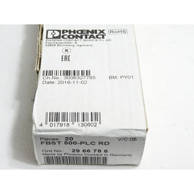 Phoenix Contact 2966786 FBST 500-PLC RD 20 Endlossteckbrücke /Neu OVP versiegelt - Maranos.de