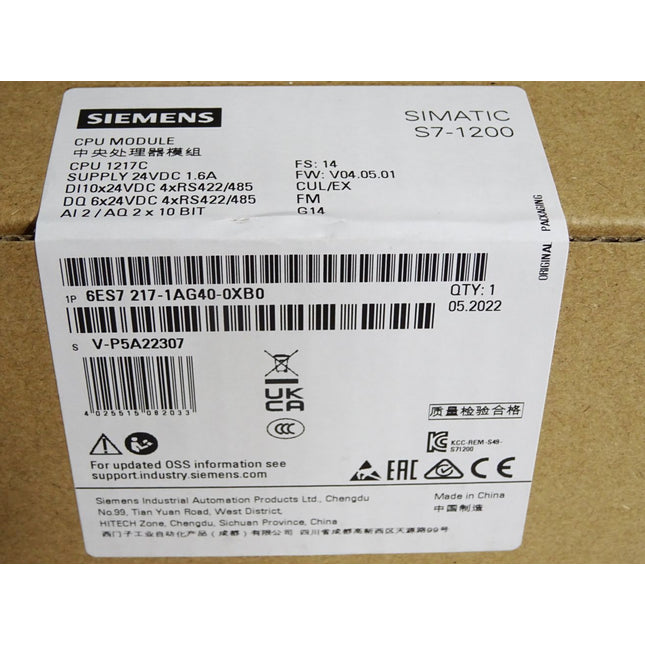 Siemens 1200 CPU1217C 6ES7217-1AG40-0XB0 6ES7 217-1AG40-0XB0 Neu OVP versiegelt - Maranos.de