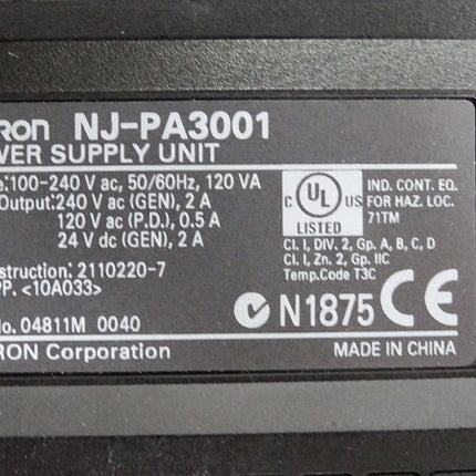 Omron Power Supply Unit NJ-PA3001