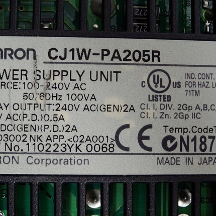 Omron Power Supply Unit CJ1W-PA205R