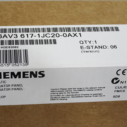 Siemens OP17 Panel 6AV3617-1JC20-0AX1 6AV3 617-1JC20-0AX1 / Neu OVP versiegelt - Maranos.de