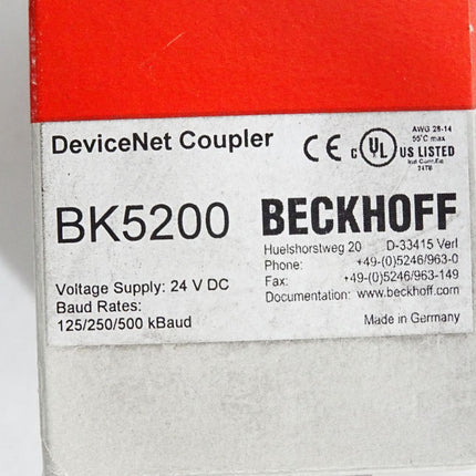 Beckhoff DeviceNet Coupler BK5200 / Neu OVP versiegelt