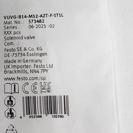 Festo 573482 VUVG-B14-M52-AZT-F-1T1L Magnetventil / Neu OVP - Maranos.de
