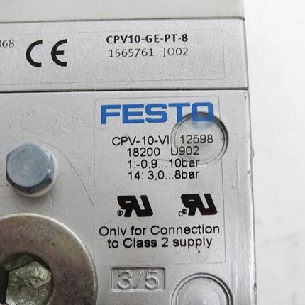 Festo Ventilinsel 18200 CPV-10-VI 1565761 CPV10-GE-PT-8 161414 161416