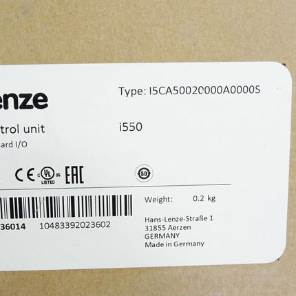 Lenze Control Unit 15936014 i550 I5CA50020000A0000S Standard I/O  / Neu OVP - Maranos.de