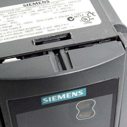 Siemens Micromaster 430 6SE6430-2AD31-1CA0 11.0kW