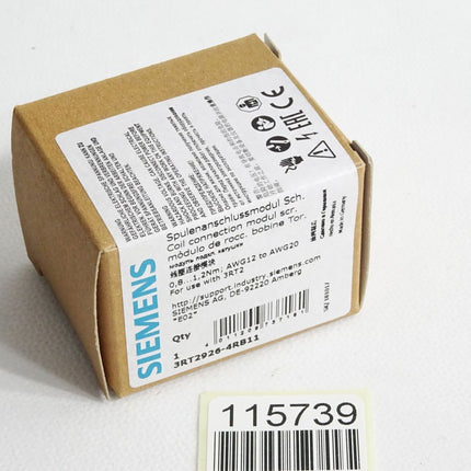 Siemens Spulenanschlussmodul 3RT2926-4RB11 / Neu OVP - Maranos.de