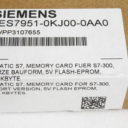 Siemens S7-300 Memory Card 512KB 6ES7951-0KJ00-0AA0 6ES7 951 Neu OVP versiegelt - Maranos.de