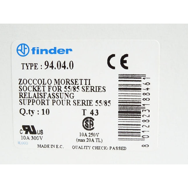 Finder Relaisfassung 94.04 / Inhalt:10 Stück / Neu OVP - Maranos.de