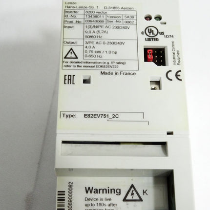 Lenze 8200 vector 13436011 E82EV751_2C E82EV751K2C 0.75kW - Maranos.de