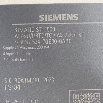 Siemens S7-1500 AI 6ES7534-7QE00-0AB0 6ES7 534-7QE00-0AB0