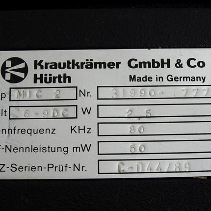 Krautkrämer Branson Hürth MIC2 MicroDur Härteprüfgerät - Maranos.de