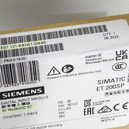 Siemens ET200SP DI 6ES7131-6BH01-0BA0 6ES7 131-6BH01-0BA0 / Neu OVP versiegelt