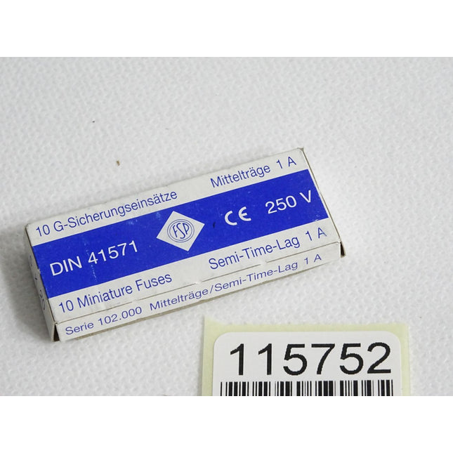 Püschel 10 G-Sicherungseinsätze 1A 250V 102.000 / Neu OVP - Maranos.de