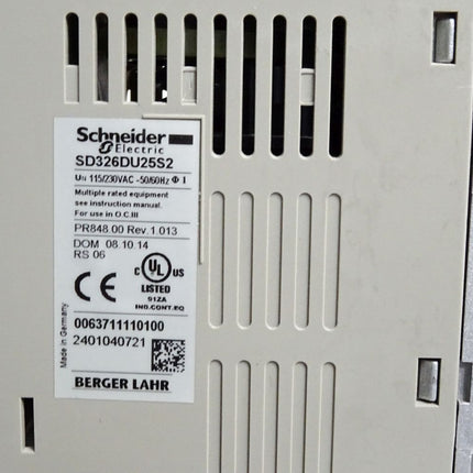 Schneider SD326DU25S2 Berger Lahr Schrittmotorverstärker SD326 0063711110100 - Maranos.de