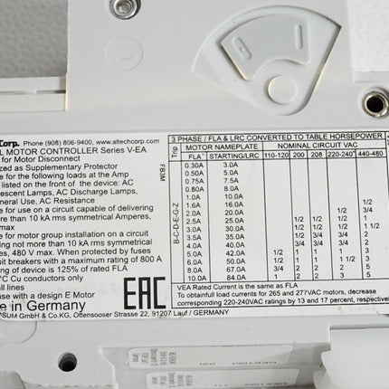 ABL Sursum Schaltgerät E10 480Y/277VAC 2E10UM  / Unbenutzt - Maranos.de