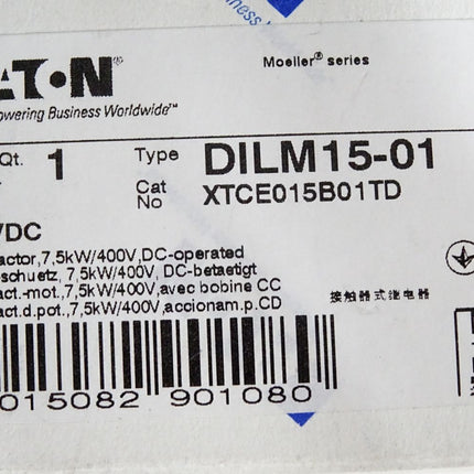 Eaton Leistungsschütz DILM15-01 XTCE015B01TD 24VDC / Neu OVP