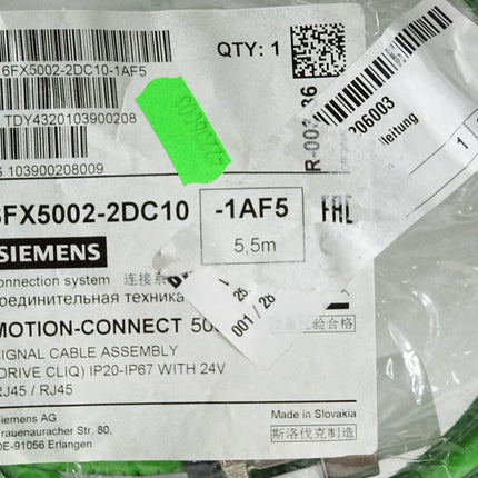 Siemens Motion-Connect 500 Kabel 6FX5002-2DC10-1AF5 5.5m / Neu OVP