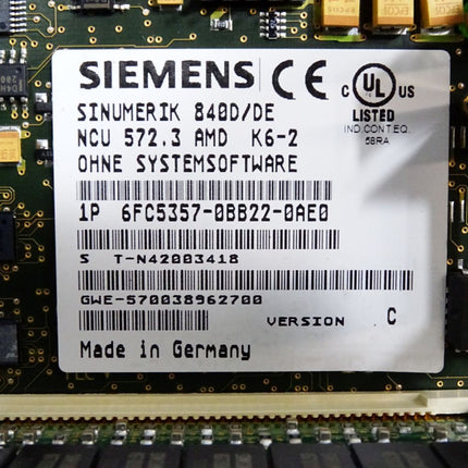 Siemens Sinumerik 840D/DE NCU 572.3 6FC5357-0BB22-0AE0 Version C - Maranos.de