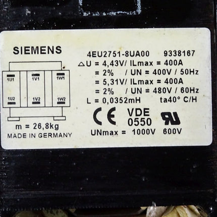 Siemens Sidac-D Netzdrossel 400A 4EU2751-8UA00 - Maranos.de