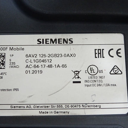 Siemens KTP700F Mobile Panel 6AV2125-2GB23-0AX0 6AV2 125-2GB23-0AX0 / Erneuert - Maranos.de