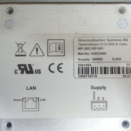 Grossenbacher Systeme AG Panel WP-262-10P-001 63823409 / Neu OVP - Maranos.de