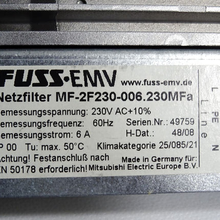 Mitsubishi AC Servo Amplifier MR-J3-10B 100W + Netzfilter MF-2F230-006.230MFa - Maranos.de