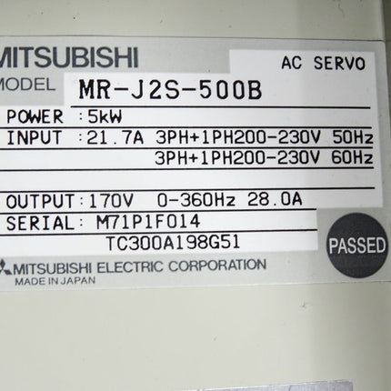 Mitsubishi Electric Servo Amplifier MR-J2S-500B 5kW - ohne Netzfilter - Maranos.de