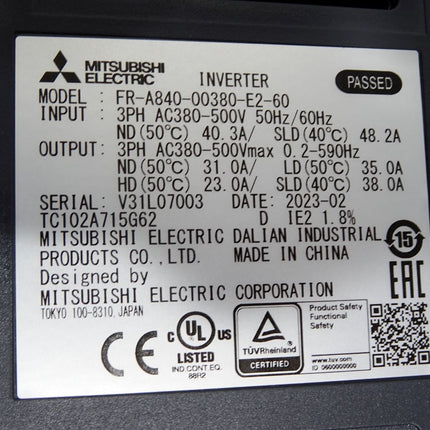 Mitsubishi Electric Inverter FR-A840-00380-E2-60 15kW / Neuwertig - Maranos.de